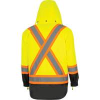 5057 Pioneer&reg; Yukon 7-in-1 Waterproof Winter Safety Parka, Polyester, Black/High Visibility Lime-Yellow, X-Small SPOC Demo