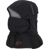 Pioneer 765A Flame-Resistant Quilted Hard Hat Liner with Long Neck & Detachable Mouthpiece, Black/Grey, Cotton/FR-Tech&reg;/Modacrylic/Nylon SPOC Demo