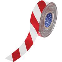 Ruban de marquage pour plancher ToughStripe Max, 2" x 100', Polyester, Rouge et blanc SPOC Demo