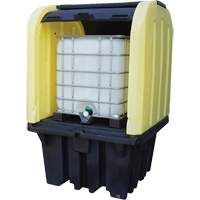 Yellow Roll Top Hardcover Spill Pallet, 65" L x 65" W x 101" H, 5000 lbs. Load Capacity SPOC Demo