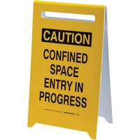"Caution Confined Space Entry In Progress" Floor Sign, English SPOC Demo