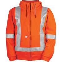 High-Visibility Wind Resistant Zip-Front Sweatshirt with DetachableHood, Men's, Small, High Visibility Orange, 27.7 cal/cm² SPOC Demo