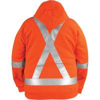 High-Visibility Wind Resistant Zip-Front Sweatshirt with DetachableHood, Men's, Small, High Visibility Orange, 27.7 cal/cm² SPOC Demo