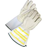 High-Visibility Utility Gloves with 6.25" Cuff, Small, Grain Cowhide Palm SPOC Demo