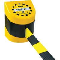 Syst&egrave;me de barri&egrave;re de s&eacute;curit&eacute; HAZLOK, Plastique, Fixation magn&eacute;tique, 30', Ruban Noir et jaune SPOC Demo
