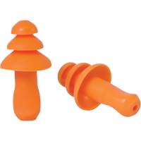Bouchons d'oreilles r&eacute;utilisable &agrave; triple bride en TPR orange SEALTEC TipGrip, Sans cordon, Vrac - Boîte, 26 dB dB NRR, Taille unique SPOC Demo