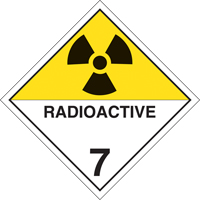 Radioactive Materials TDG Placard, Adhesive Vinyl SPOC Demo