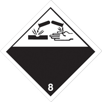 Corrosive Materials TDG Placard, Adhesive Vinyl SPOC Demo