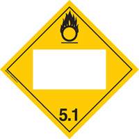 Oxidizer TDG Placard, Adhesive Vinyl SPOC Demo