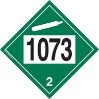 1073 Liquefied Oxygen Non-Flammable Gas TDG Placard, Plastic SPOC Demo