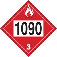 1090 Acetone Flammable Liquid TDG Placard, Plastic SPOC Demo