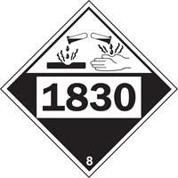 1830 Sulphuric Acid Corrosive Materials TDG Placard, Plastic SPOC Demo