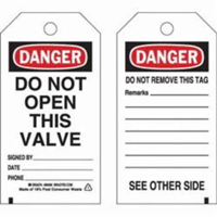 Self-Laminating Safety Tags, Polyester, 3" W x 5-3/4" H, English SPOC Demo