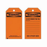 Self-Laminating Safety Tags, Polyester, 3" W x 5-3/4" H, English SPOC Demo
