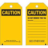 Self-Laminating Safety Tags, Polyester, 4" W x 7" H, English SPOC Demo
