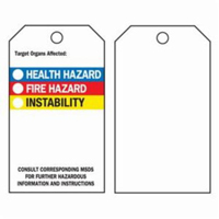 Right-To-Know Tags, Polyester, 3" W x 5-3/4" H, English SPOC Demo