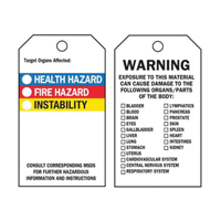 Self-Laminating Right-To-Know Tags, Polyester, 3" W x 5-3/4" H, English SPOC Demo