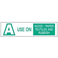 "A Use on Wood Paper Textiles and Rubbish" Labels, 6" L x 1-1/2" W, Green on White SPOC Demo