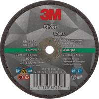 Silver Cut-Off Wheel, 3" x 0.04", 1/4"-28 Arbor, Type 1, Ceramic, 25645 RPM SPOC Demo