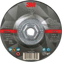 Quick Change Silver Depressed Centre Grinding Wheel 87446, 5" x 1/4", 5/8"-11 Arbor, Type 27, Ceramic SPOC Demo