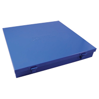 Boîte en m&eacute;tal mince, 12" P x 11-1/2" la x 1-3/4" h, Bleu SPOC Demo