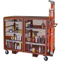 Mobile Mesh Cabinet, Steel, 49 Cubic Feet, Red SPOC Demo