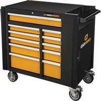Powered Tool Cart, 11 Drawers, 42-1/2" W x 24-7/16" D x 41" H, Black/Orange SPOC Demo