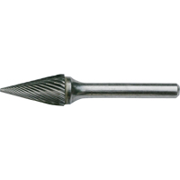 CLEVELAND Solid Carbide Burrs - Pointed Cone Shape, SM-42, 1/8" Dia., 1/8" Shank, 7/16" Depth of Cut SPOC Demo