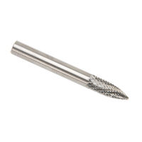 CLEVELAND Solid Carbide Burrs - Tree Shape Pointed End, SG-1, 1/4" Dia., 1/8" Shank SPOC Demo
