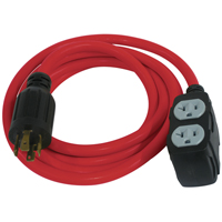 Generator Extension Cord, SJTW, 12/3 AWG, 30 A, 4 Outlet(s), 10' SPOC Demo