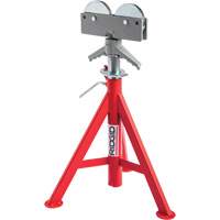 Roller Head Low Pipe Stand #RJ-98, 59-104 cm Height Adjustment, 12" Max. Pipe Capacity, 1000 lbs. Max. Weight Capacity SPOC Demo