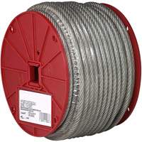 C&acirc;ble m&eacute;tallique, 250' (76,2 m) x 1/8", 340 lb (0,17 tonne), Rev&ecirc;tement de vinyle SPOC Demo