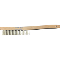 Curved-Handle Scratch Brushes, Stainless Steel, 4 x 19 Wire Rows, 14" Long SPOC Demo