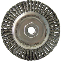 Wire Wheel Brushes, 5-7/8" Dia., 0.02" Fill, 5/8"-11 Arbor, Steel SPOC Demo