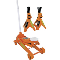 Service Jack with 3-Ton Vehicle Stands, 2.5 Ton(s) Capacity, 5" Lowered, 19-1/4" Raised, Manual Hydraulic SPOC Demo