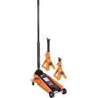 Service Jack with 4-Ton Vehicle Stands, 3.5 Ton(s) Capacity, 5-1/8" Lowered, 21" Raised, Manual Hydraulic SPOC Demo