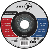 A60T PowerPlus Cut-Off Wheel, 5" x 3/64", 7/8" Arbor, Type 27, 12200 RPM SPOC Demo