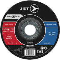 A60PX Power-Xtreme Cut-Off Wheel, 5" x 3/64", 7/8" Arbor, Type 27, 12200 RPM SPOC Demo