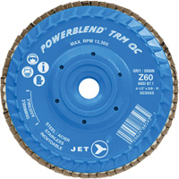 PowerBlend TRM QC Trimmable Flap Disc, 4-1/2" x 5/8"-11, Type 27, Z60 Grit, Zirconia Alumina SPOC Demo