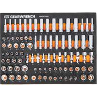 Jeu d'outils m&eacute;triques pour m&eacute;canicien MEGAMOD dans des plateaux en mousse modulaire avec armoire roulante &agrave; outils, 358 morcea SPOC Demo