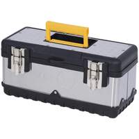 JPSTB-15 Stainless Steel Hand Tool Box, 6-1/4" D x 15" W x 7" H, Black/Silver SPOC Demo