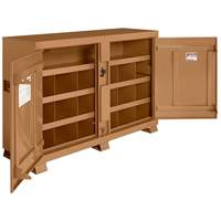 Model 129 Bin Storage Cabinet with Padlock, Steel, 48 Cubic Feet, Tan SPOC Demo