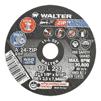 Portable Small Diameter Reinforced Cut-Off Wheels - Zip, 2" x 1/8", 5/16" Arbor, Type 1, Aluminum Oxide, 31000 RPM SPOC Demo