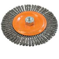 Stringer Bead Knotted Wire Brush, 6-7/8" Dia., 0.02" Fill, 5/8"-11 Arbor, Steel SPOC Demo