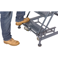Weight Actuated Lockstep Rolling Ladders, 6 Steps, 24" Step Width, 60" Platform Height, Steel SPOC Demo