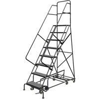 All Directional Rolling Ladder, 8 Steps, 24" Step Width, 80" Platform Height, Steel SPOC Demo
