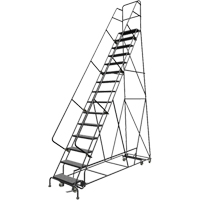 All Directional Rolling Ladder, 15 Steps, 24" Step Width, 150" Platform Height, Steel SPOC Demo