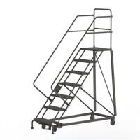 Heavy Duty Safety Slope Ladder, 7 Steps, Perforated, 50° Incline, 70" High SPOC Demo