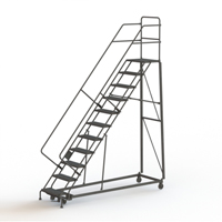 Heavy Duty Safety Slope Ladder, 11 Steps, Perforated, 50° Incline, 110" High SPOC Demo