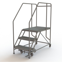 Mobile Work Platform, Steel, 3 Steps, 30" H, 35" D, 24" Step, Serrated SPOC Demo